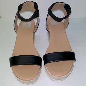 Dolce Vita Elista Platform Wedge Black Sandals, Women's Shoes Size 9.5US 7.5UK